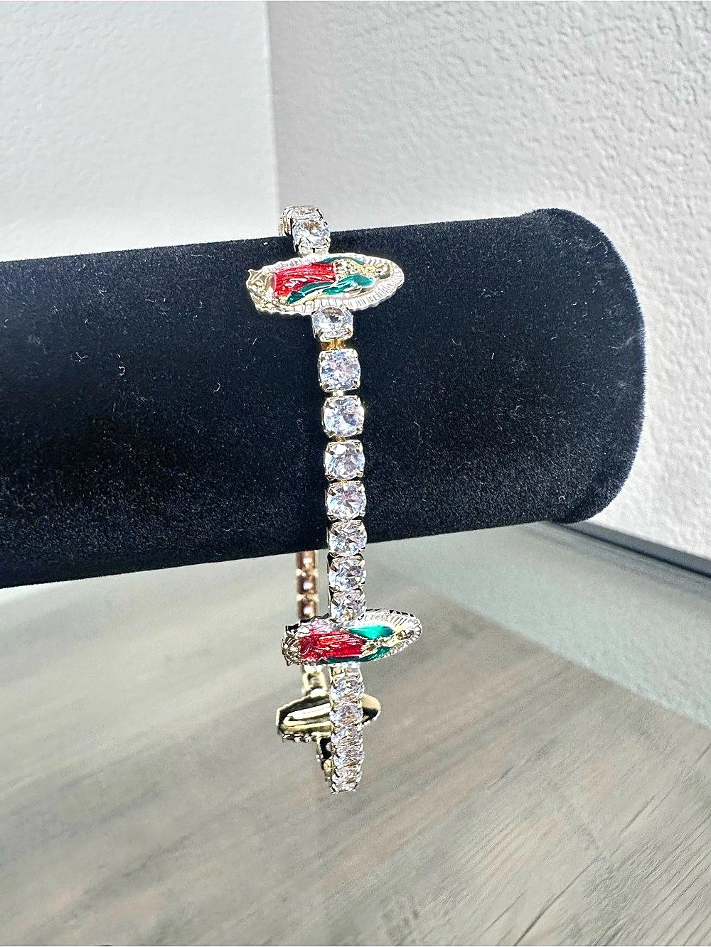 Gold-Filled St. Mary Tennis Bracelet for Women